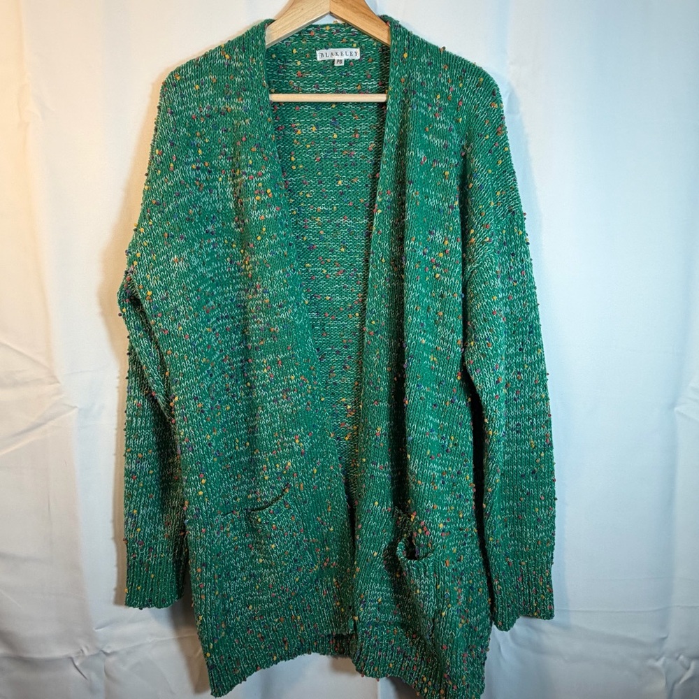 Blakely Green Confetti Cardigan Petite Small
